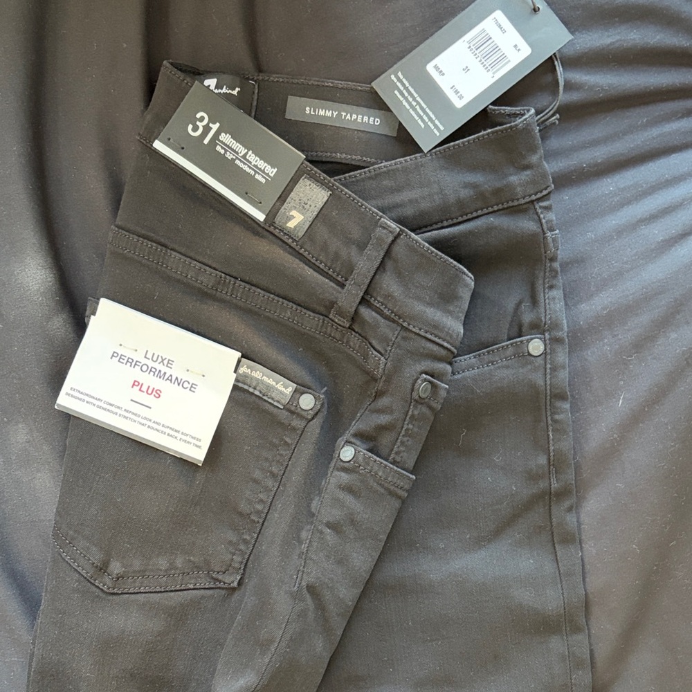 7 For All Mankind Slimmy Tapered Black Jeans